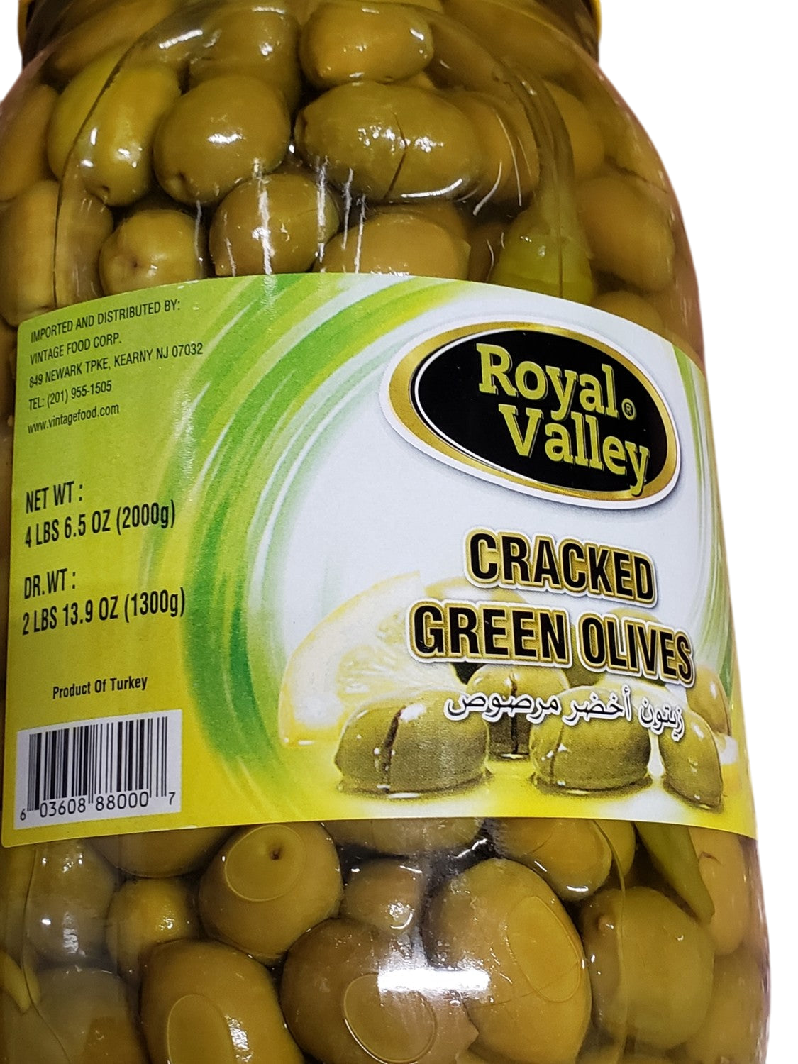 Royal Valley Cracked  Green Olives 2 kg