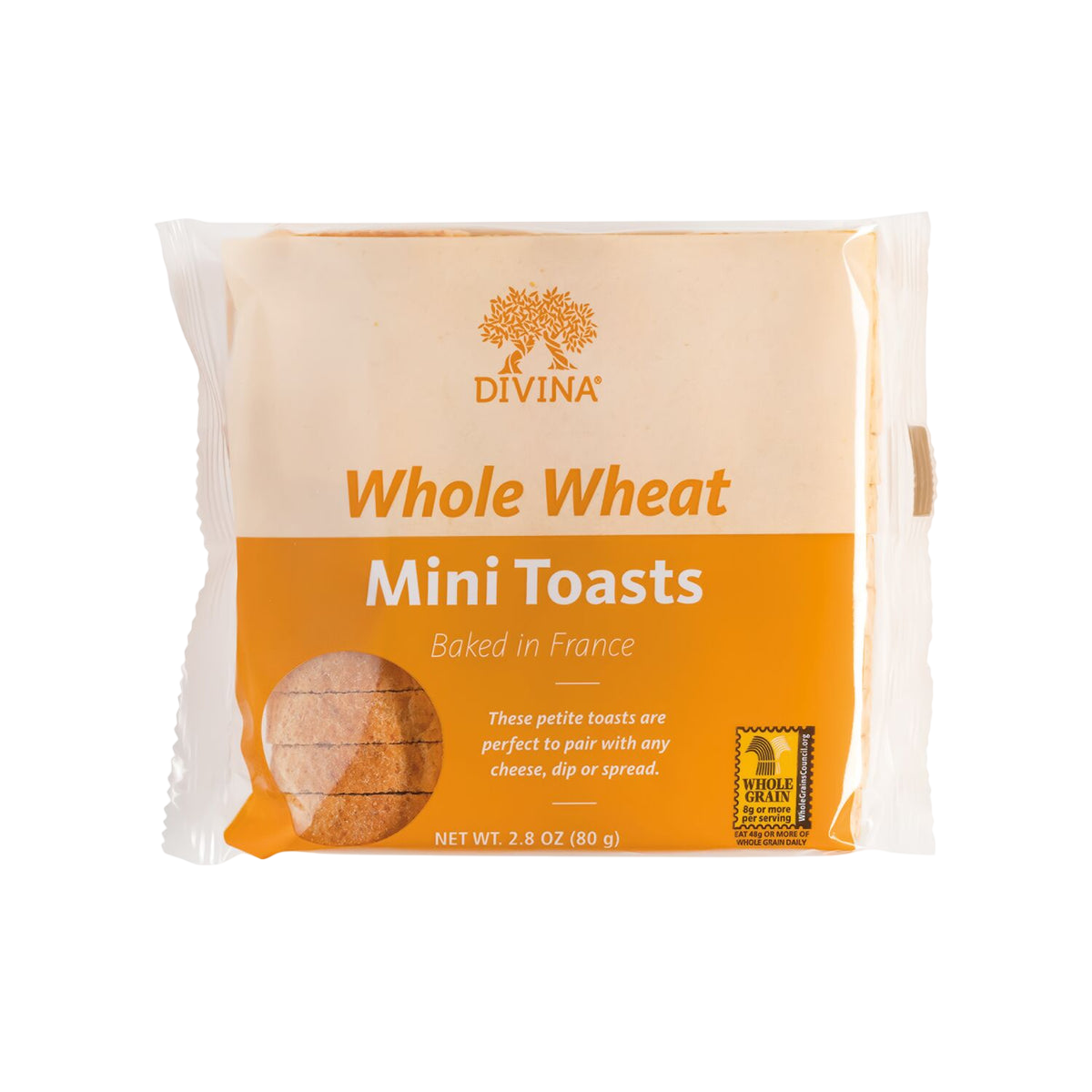 Divina Mini Toast Whole Wheat 80g