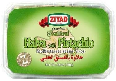 Ziyad Traditional Mediterranean Sesame Fudge Halva, Pistachio