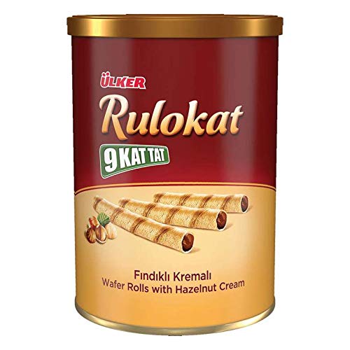 Ulker Hazelnut 9 Kat Tat Rulokat Wafer Rolls with Chocolate Cream