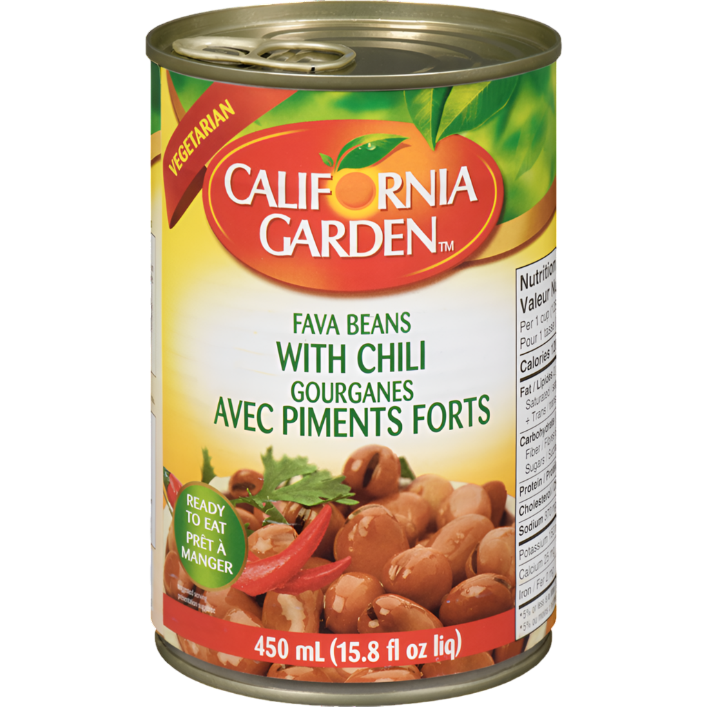 california gard fava beans w/chili 450g