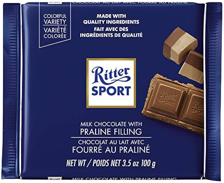 Ritter Sport Milk Chocolate W/Nougat Praline 100 g