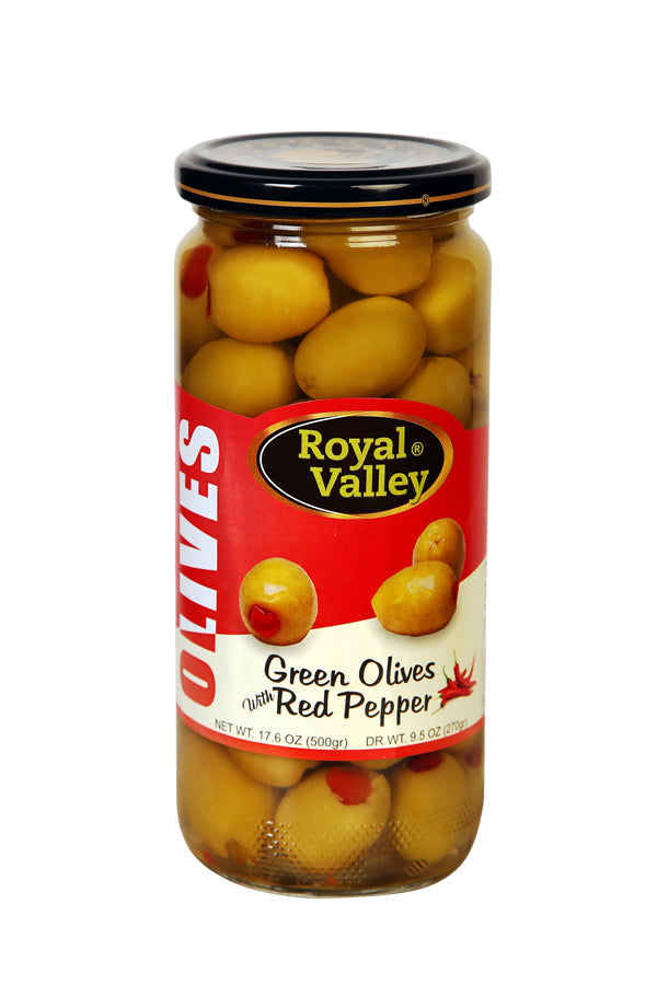 Royal Valley Green Olives With/Red Pepper 500 g