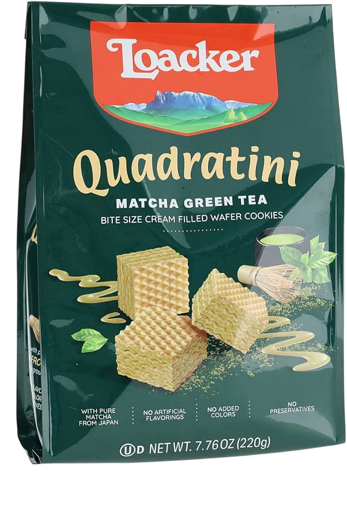 loacker quadratini matcha green tea 220g