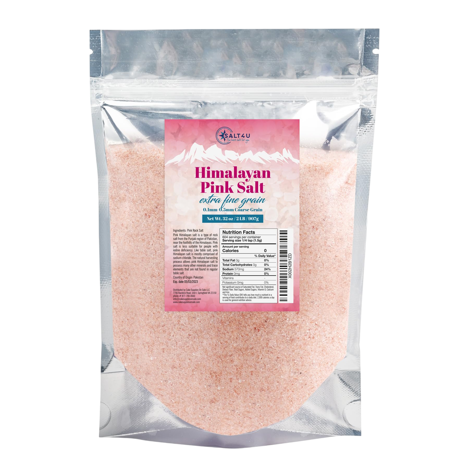 Spiceful Himalayan Pink Salt Extra Fine 2 lbs