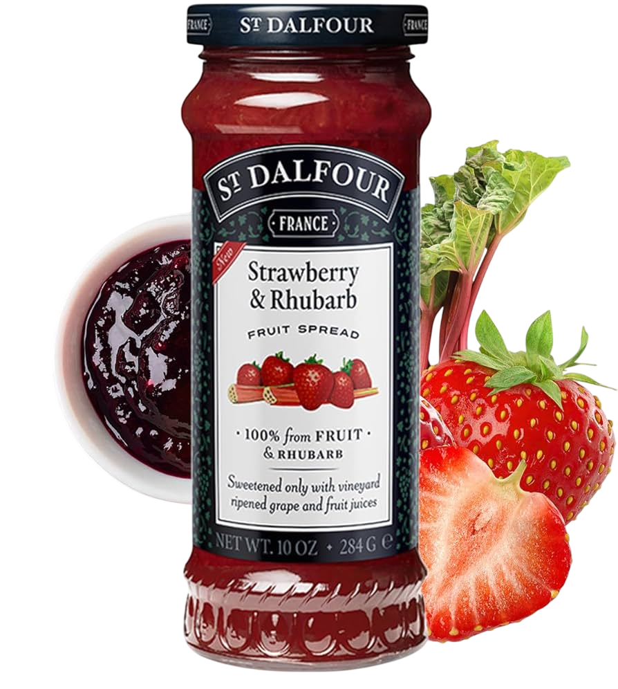 St Dalfour Strawberry And Rhubarb Fruit Spread 10 oz