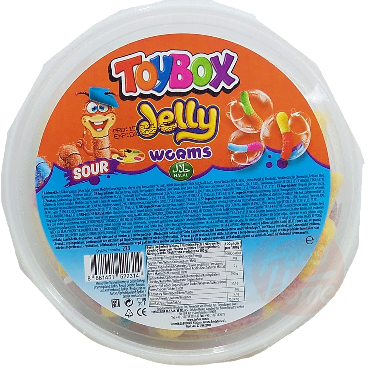 toybox halal gummy worms 170g