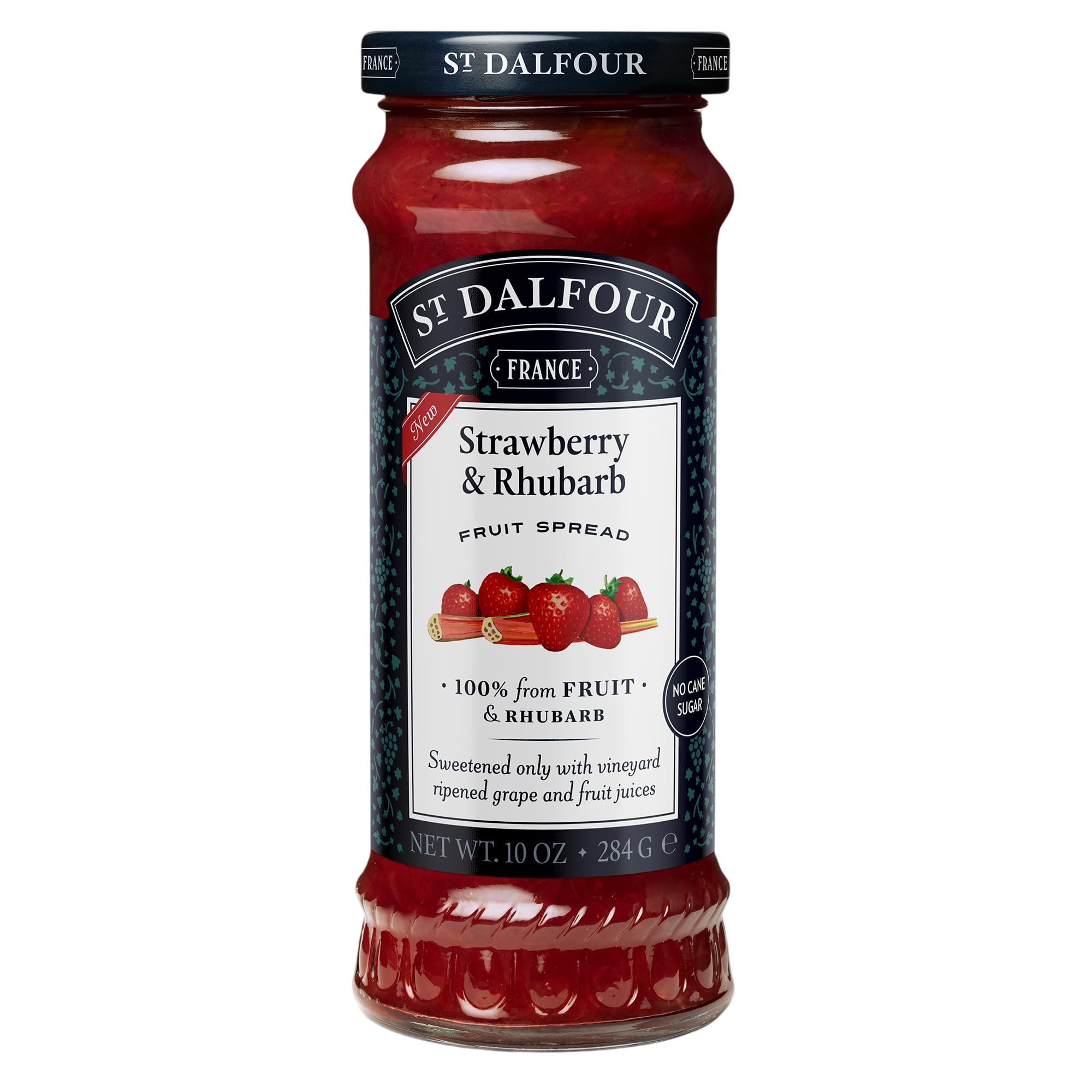 st dalfour strawberry & rhubarb fruit spread 10oz