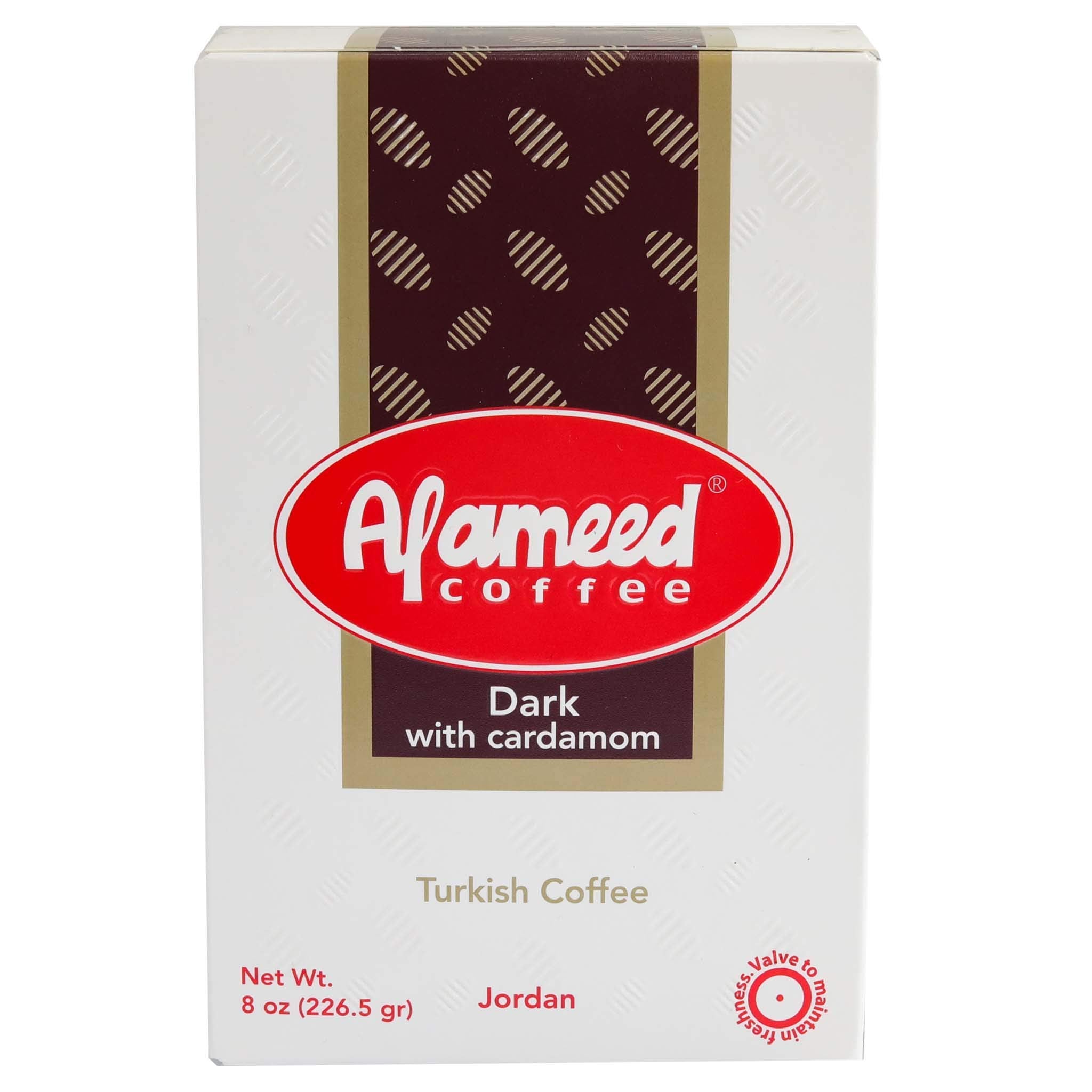 Al Ameed Dark Turkish Coffee With Cardamon 8oz