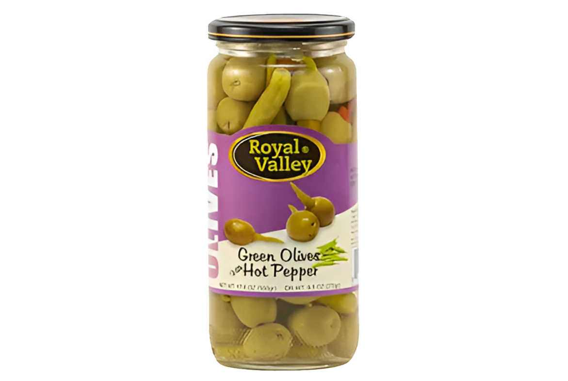 Royal Valley Green Olives With/Hot Pepper 500 g