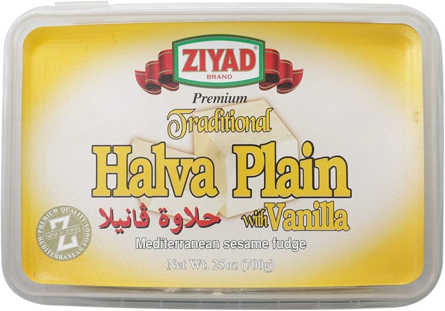 Ziyad Traditional Mediterranean Sesame Fudge Halva with Vanilla