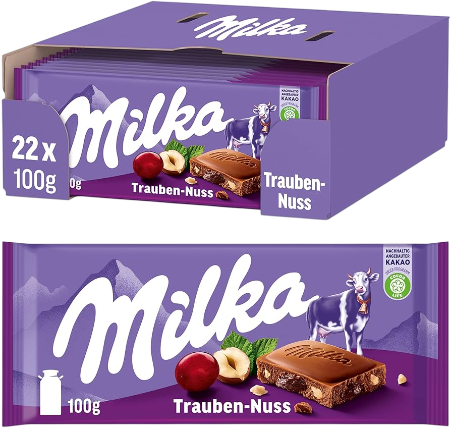 Milka Milk Chocolate Raisins & Nuts 100g