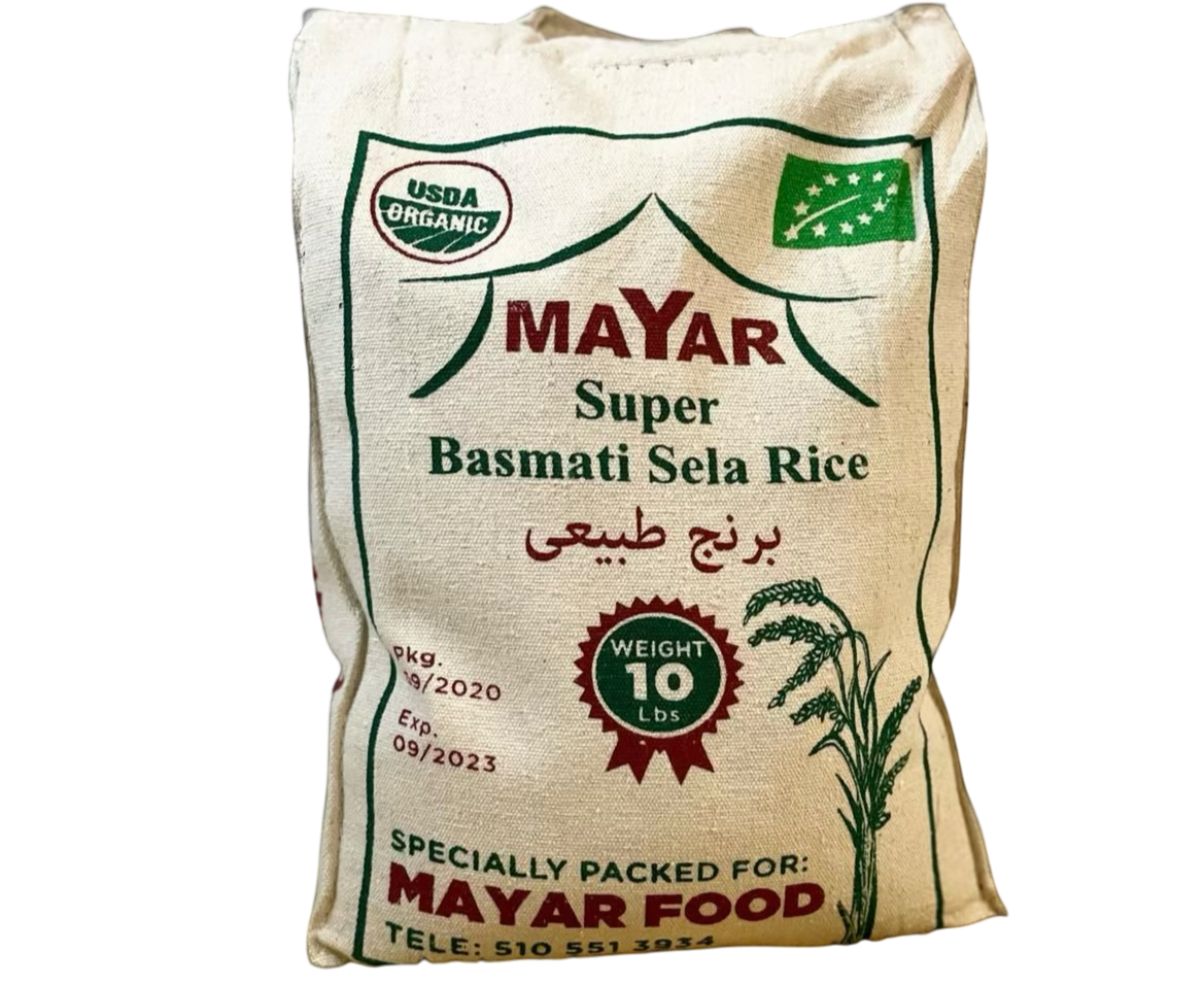 Mayar Organic Super Basmati Sela Rice 10lb