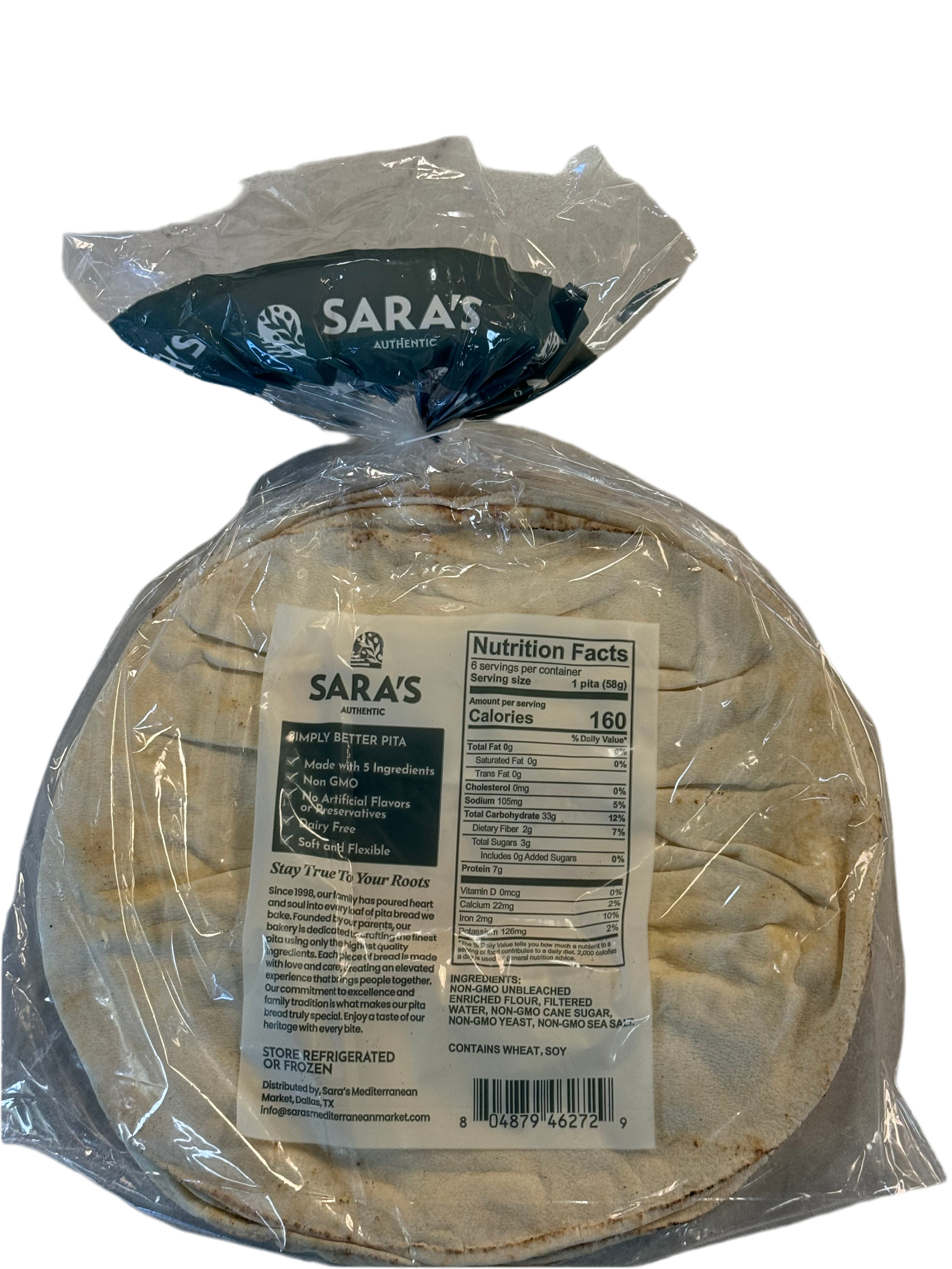 Sara’s Authentic Brick Oven White Thin Pita