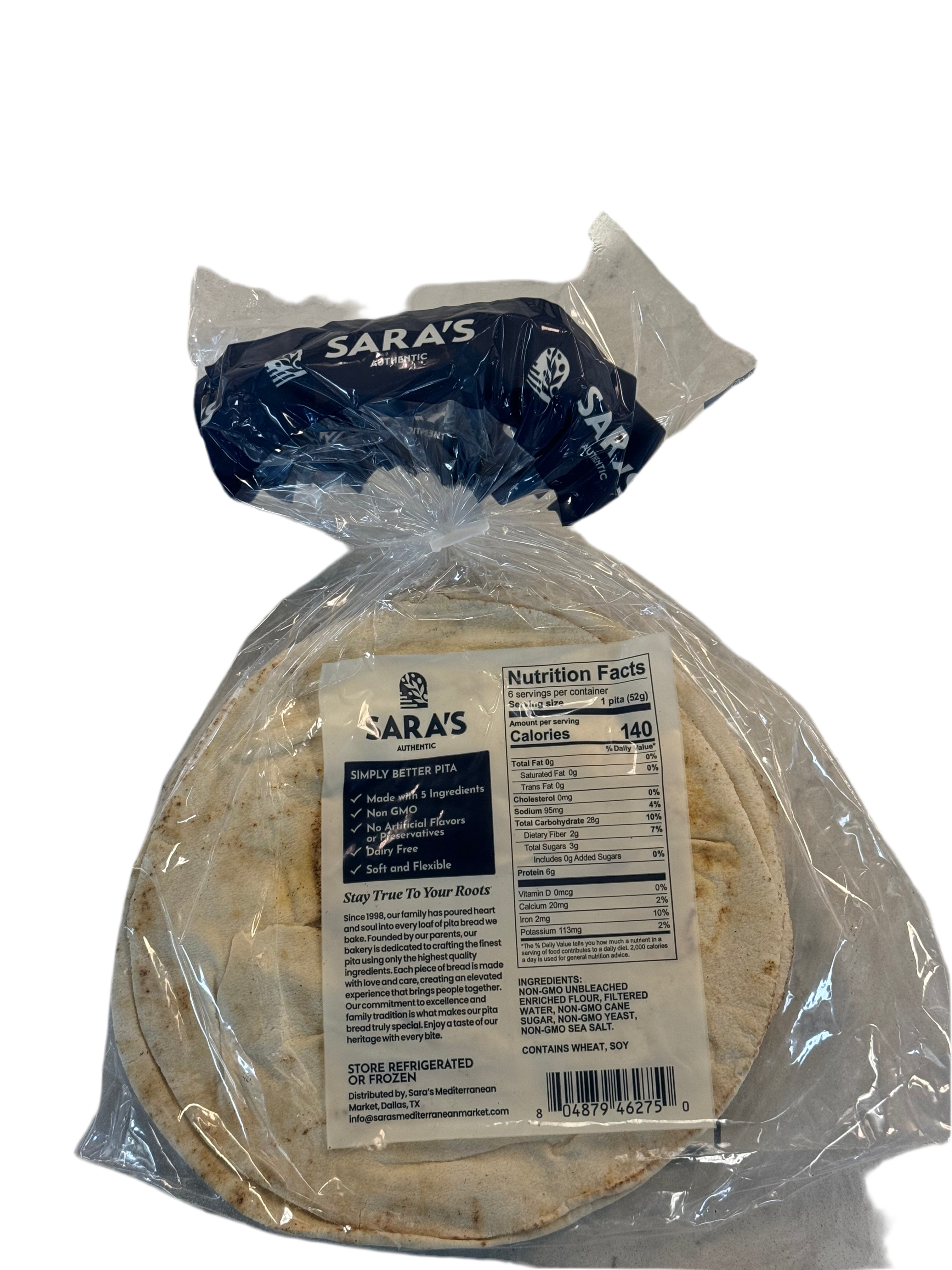 Sara’s Authentic Brick Oven White Regular Pita