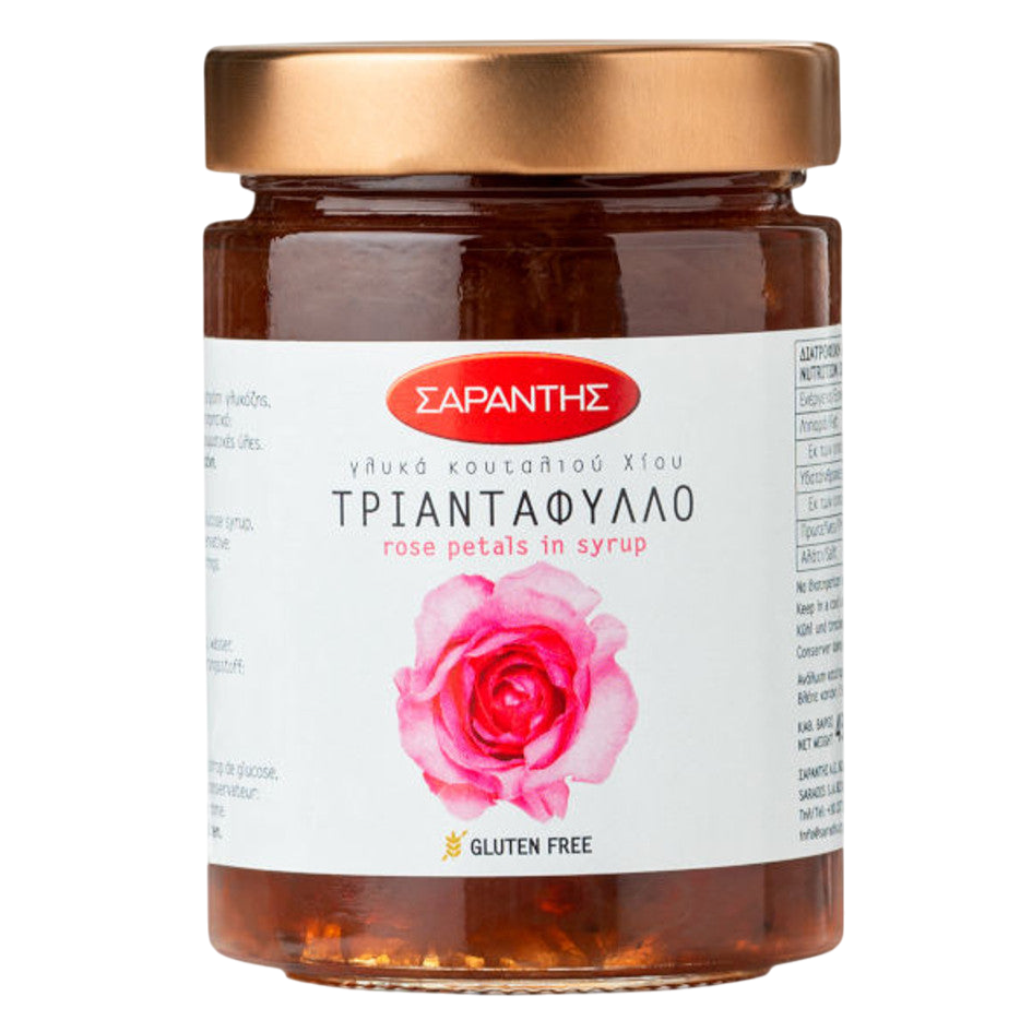 saradis rose petals in syrup 16 oz.