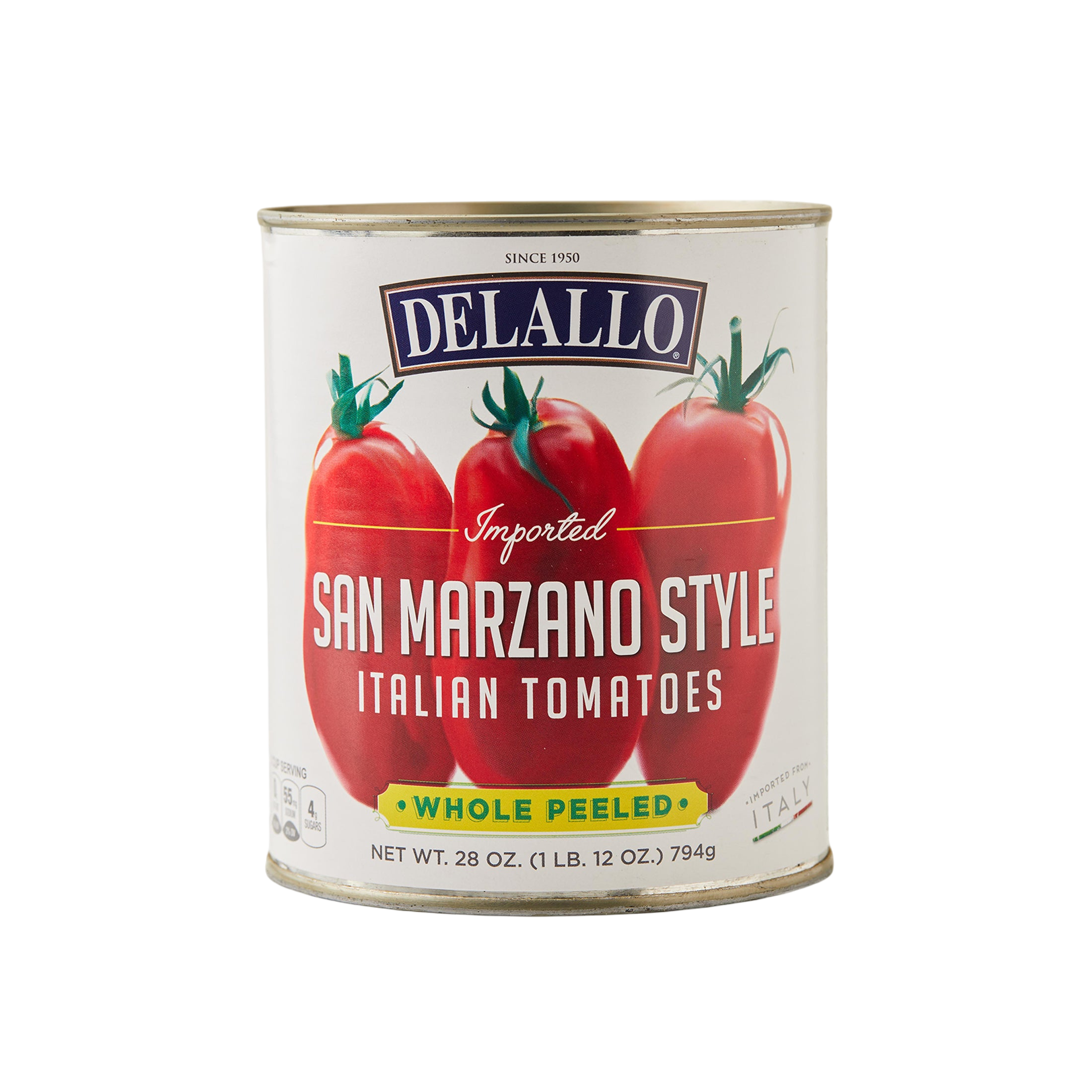 Delallo Whole Peeled San Marzano Tomatoes 28oz