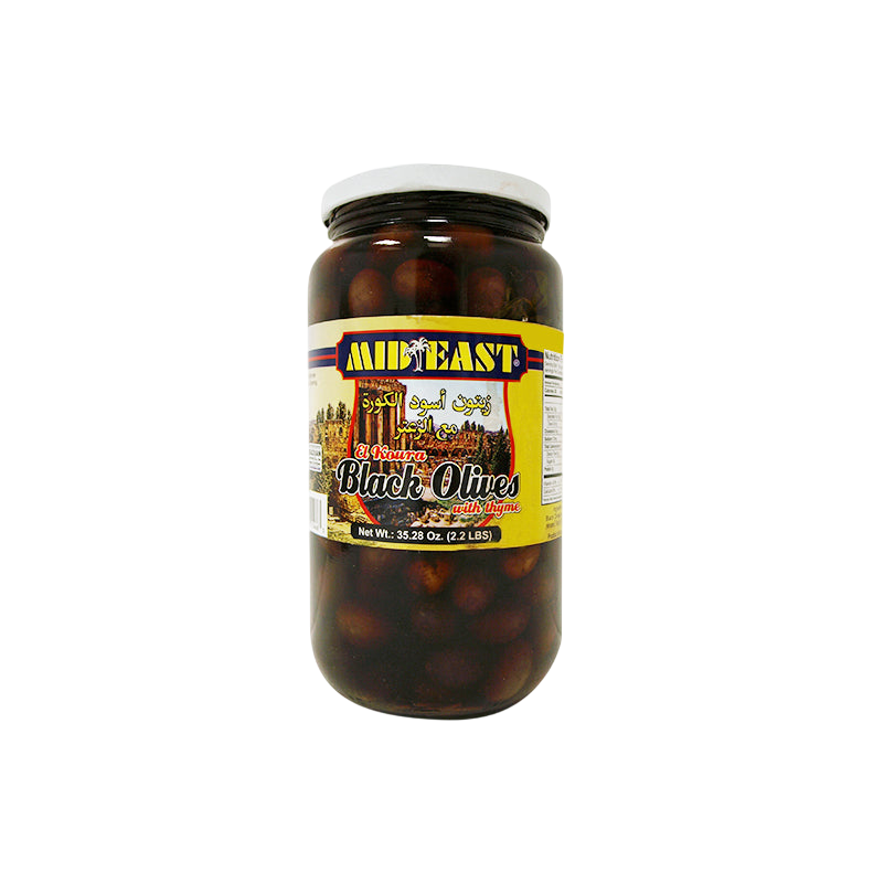 Mideast Koura Black Olives With Thyme 32 oz