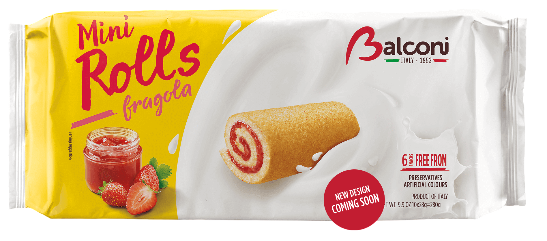 Balconi Mini Rolls Strawberry 180g