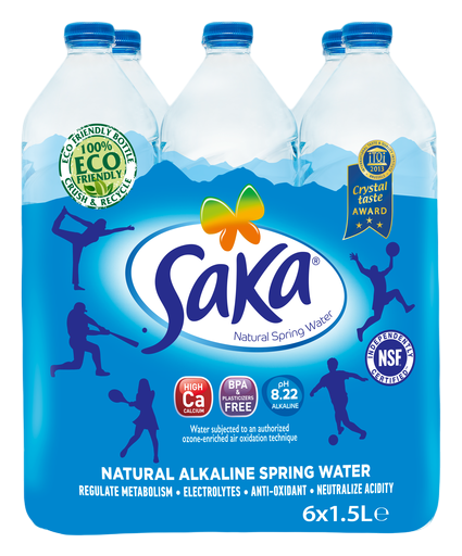 Saka Natural Alkaline Spring Water 6x1.5 l