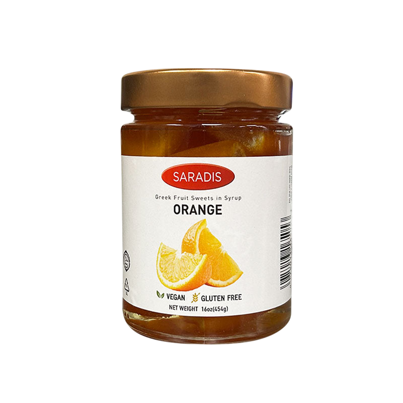 Saradis Orange In Syrup 16 oz