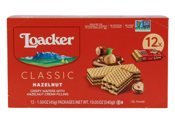 loacker hazelnut wafer 45 g