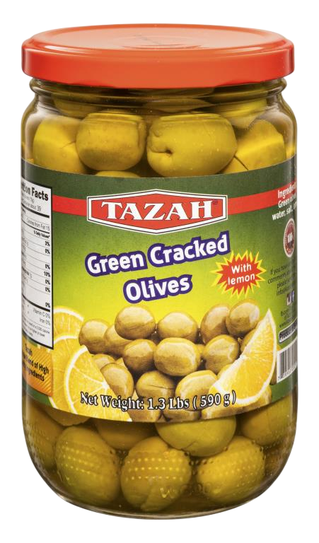 Tazah Green Olives W/Lemon 590g