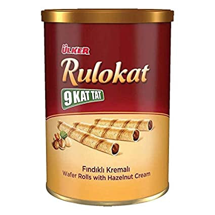 Ulker Hazelnut 9 Kat Tat Rulokat Wafer Rolls W/ Chocolate Cream