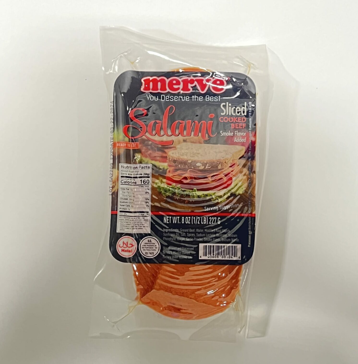 Merve Beef Sliced Salami 8.0 oz