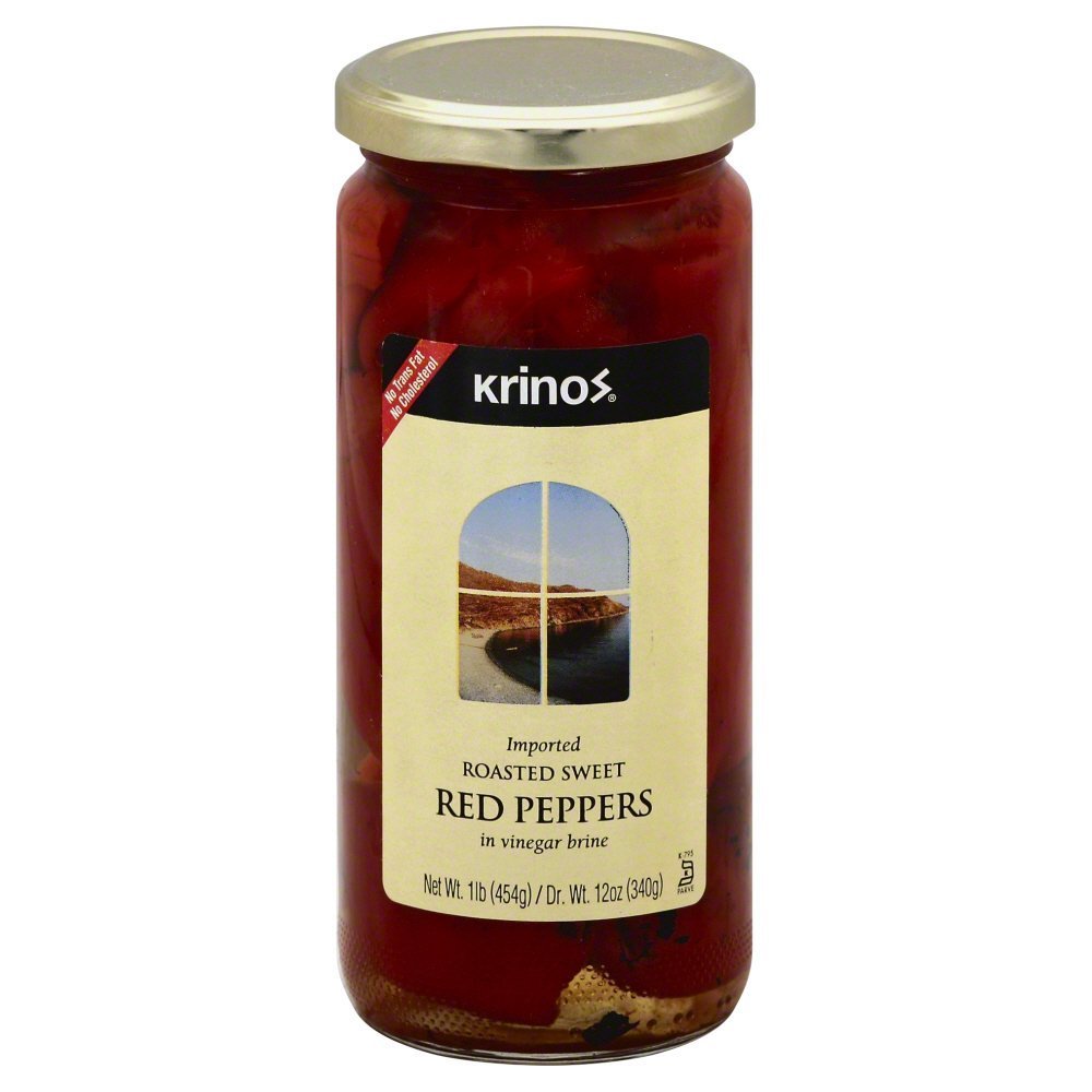 Krinos Roasted Sweet Red Peppers 16oz