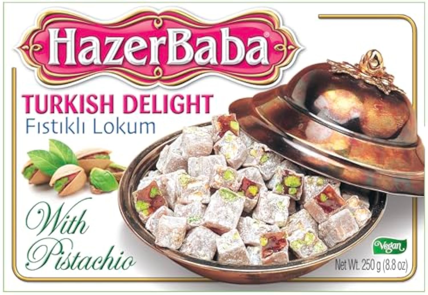 Hazer Baba Turkish Delight w/Pistachio 250g