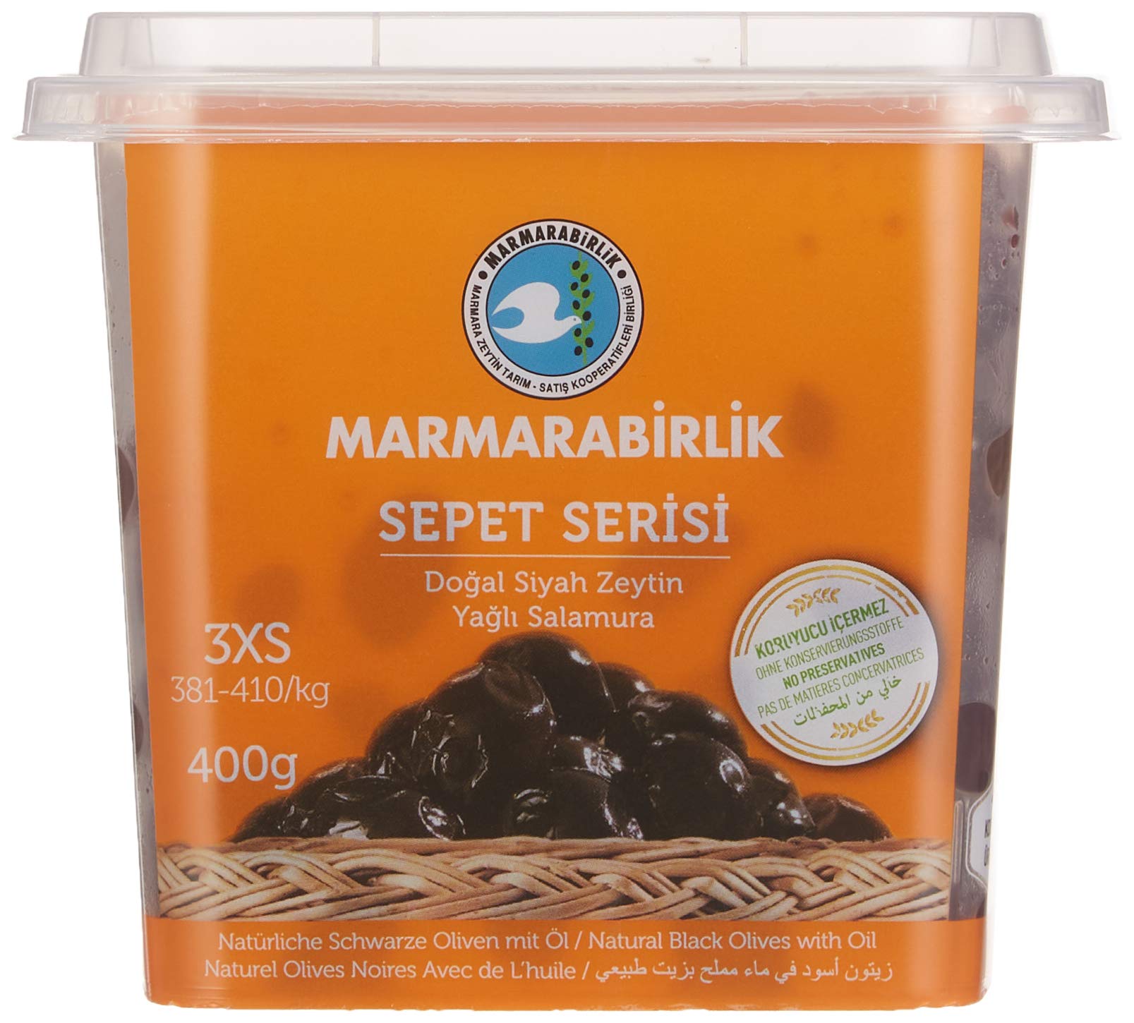 Marmarabirlik Black Olives in Oil 400g