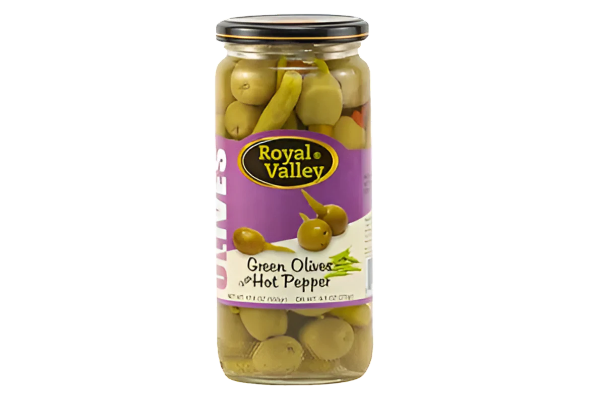 Royal Valley Green Olives w/Red Pepper 500g