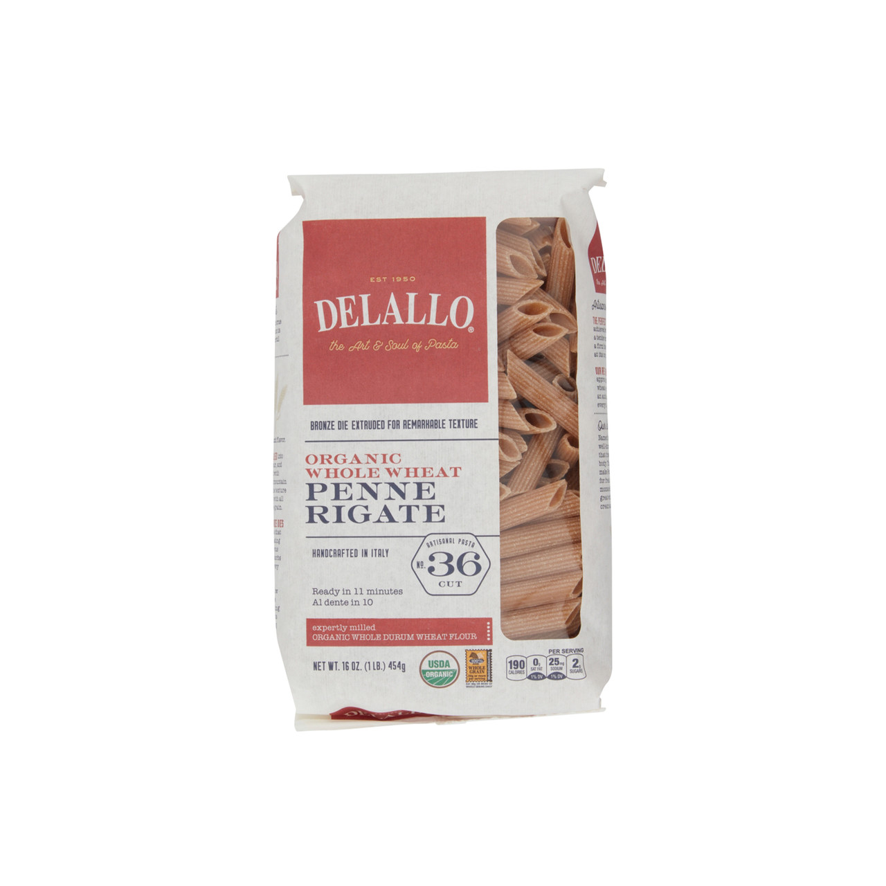 Delallo Whole Wheat Penne Rigate 816 oz