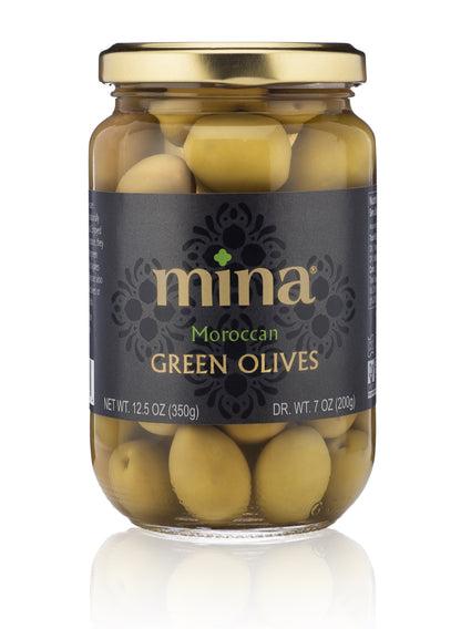 Mina Moroccan Pitted Green Olives 350g