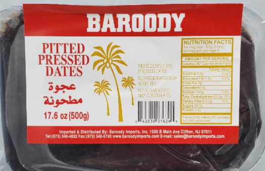 Baroody Pitted Pressed Dates 500g