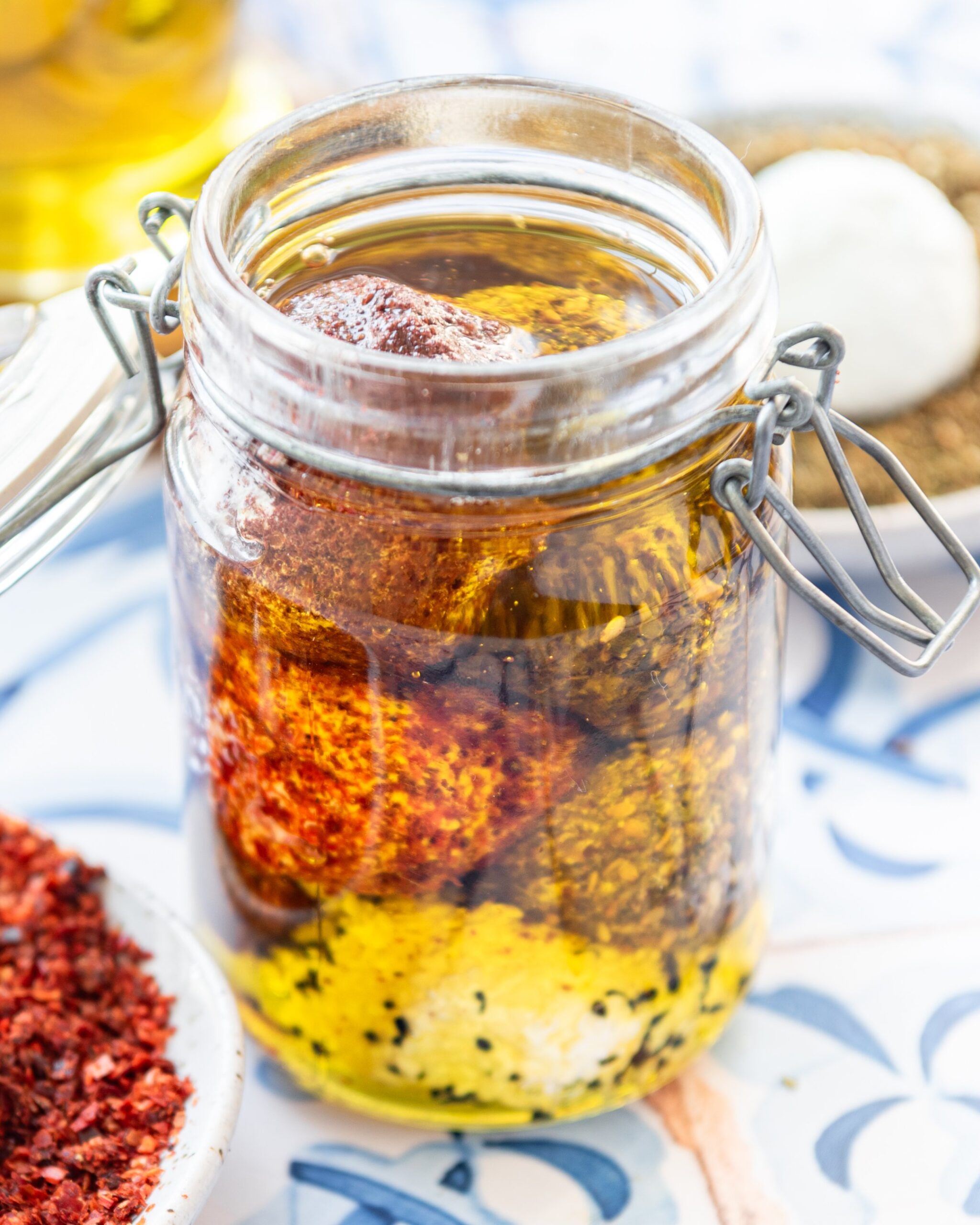 AL-RAIl Labneh Balls in Oil w/Red Pepper 15 oz