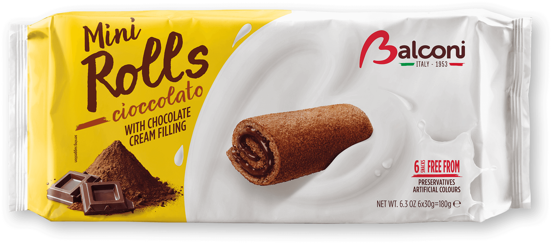Balconi Mini Rolls Cocoa 180g