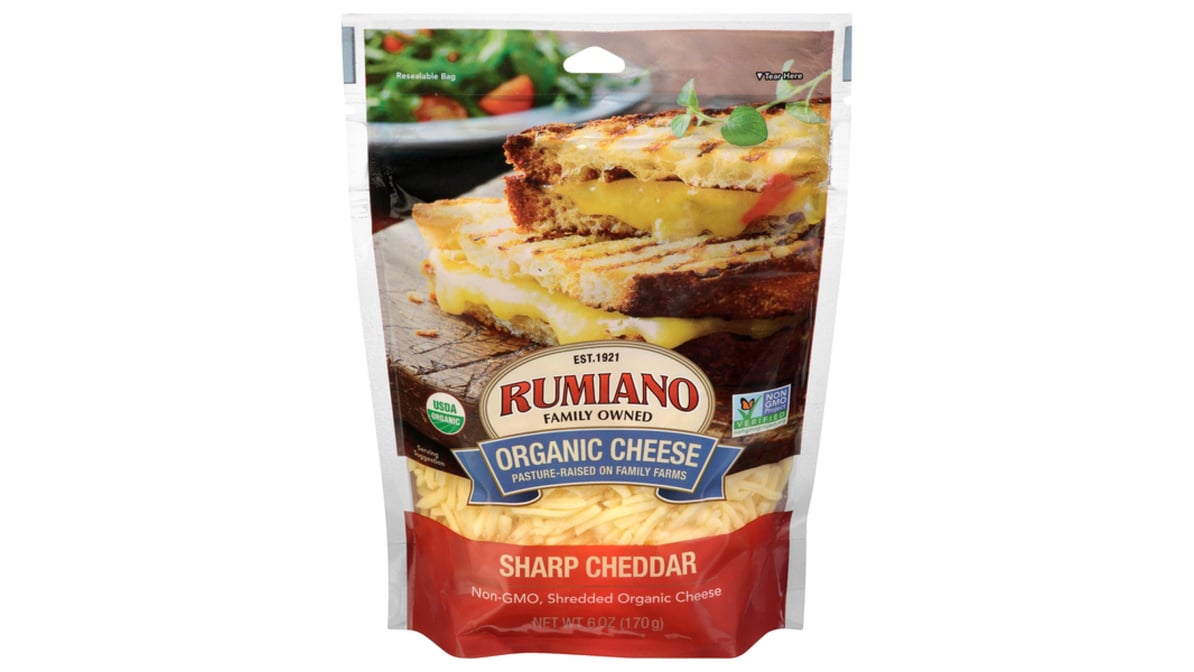 Rumiano Family Organic Sharp Cheddar Shredded 6.0 oz