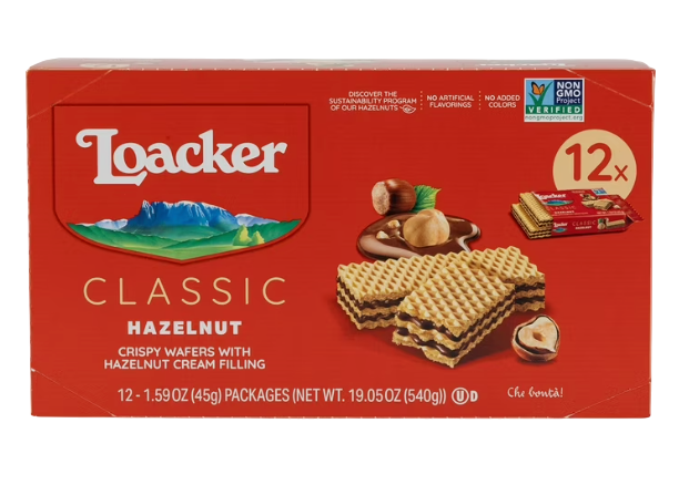 loacker hazelnut wafer 45 g